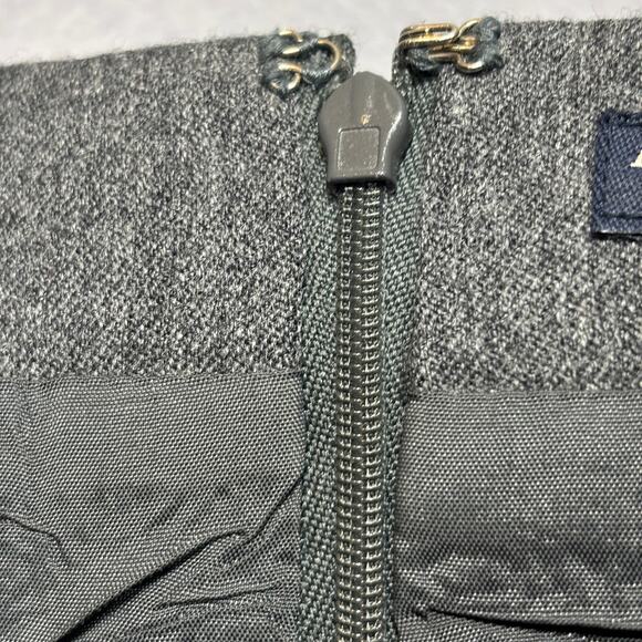 American Eagle Dress S Gray Wool Lined Embroidered Floral Cottagecore Minimalist - Picture 9 of 9